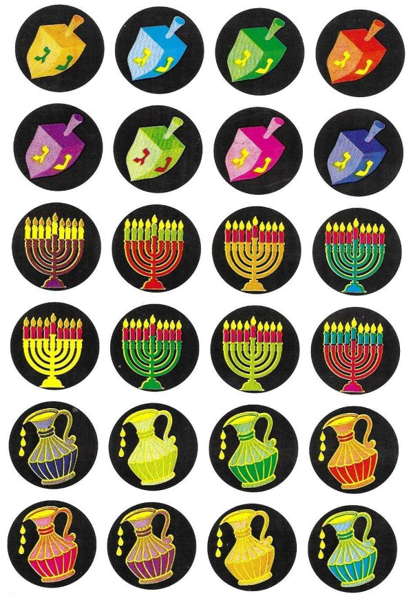 מדבקות חנוכה רקע שחור